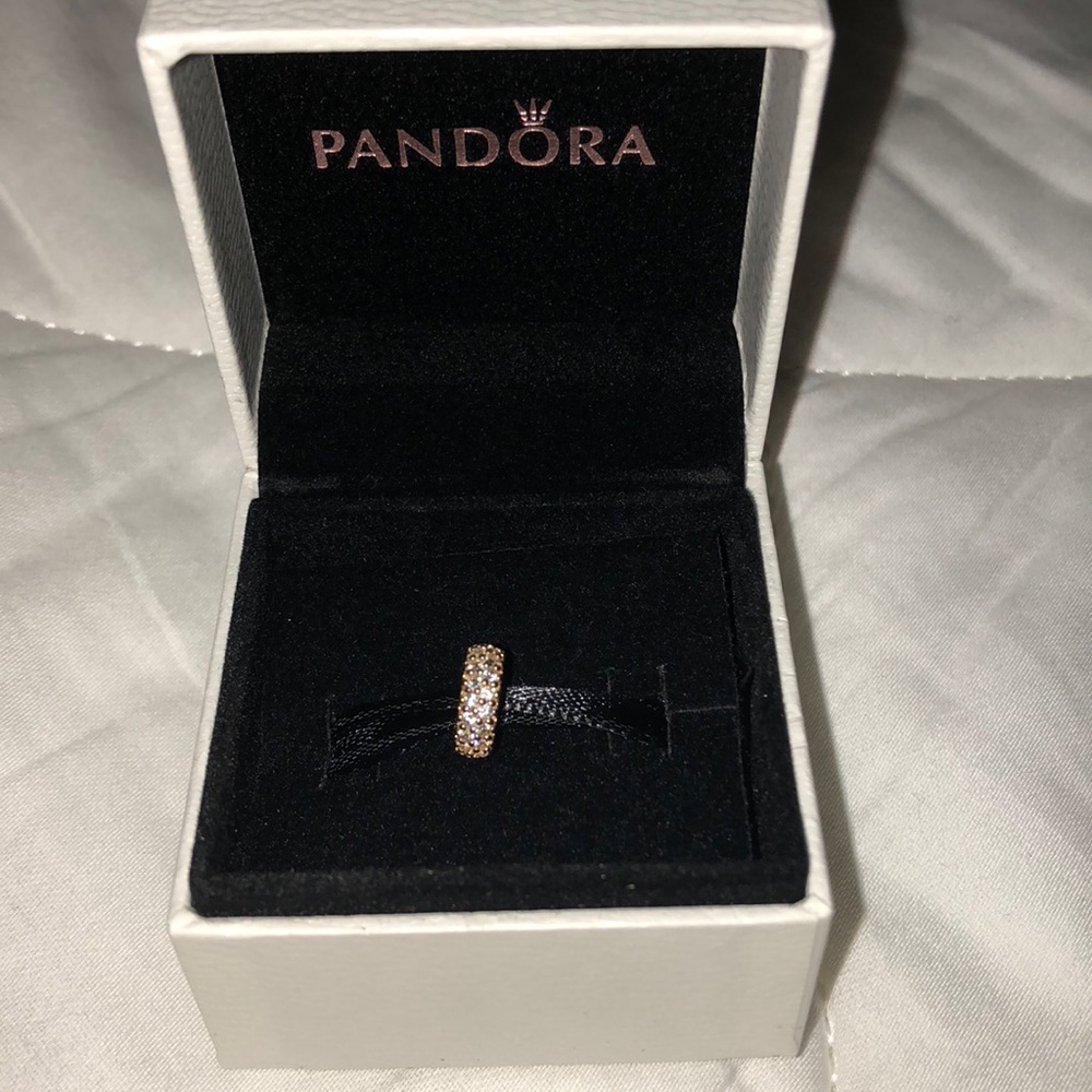 Gold pandora spacer with Cz